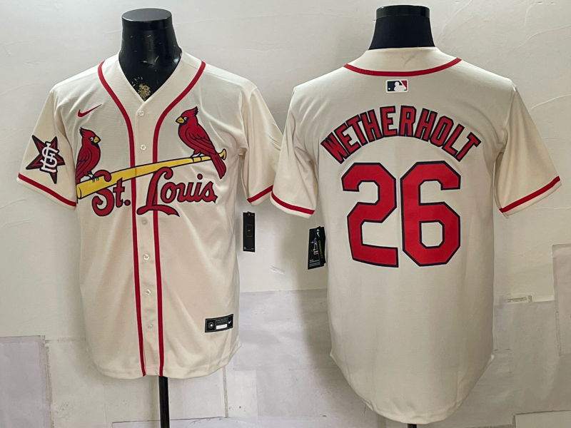 Men 2026 St.Louis Cardinals #26 Wetherholt cream Nike MLB Jersey 0723003->st.louis cardinals->MLB Jersey